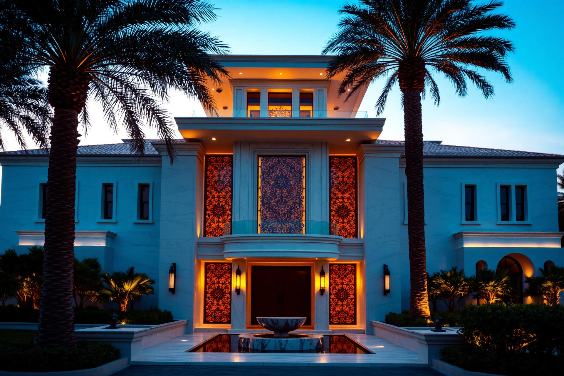 Luxury Dubai villa entrance